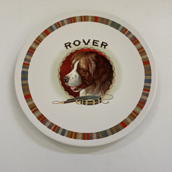 Pottery‎ Barn Appetizer Plates Simion Batt Fireside Club Salad EUC Cigar Theme - Picture 2 of 9